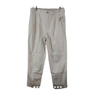 Brooks Brothers 346 Khaki Pleated Cream Cotton Pants Size 38×34L NWT